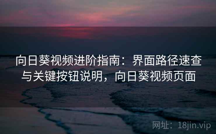 向日葵视频进阶指南：界面路径速查与关键按钮说明，向日葵视频页面  第1张