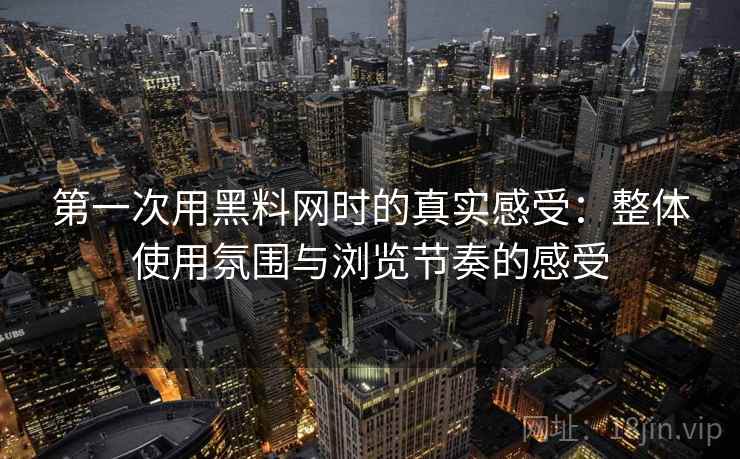 第一次用黑料网时的真实感受：整体使用氛围与浏览节奏的感受  第2张