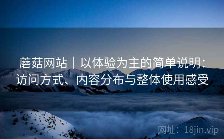 蘑菇网站｜以体验为主的简单说明：访问方式、内容分布与整体使用感受  第2张