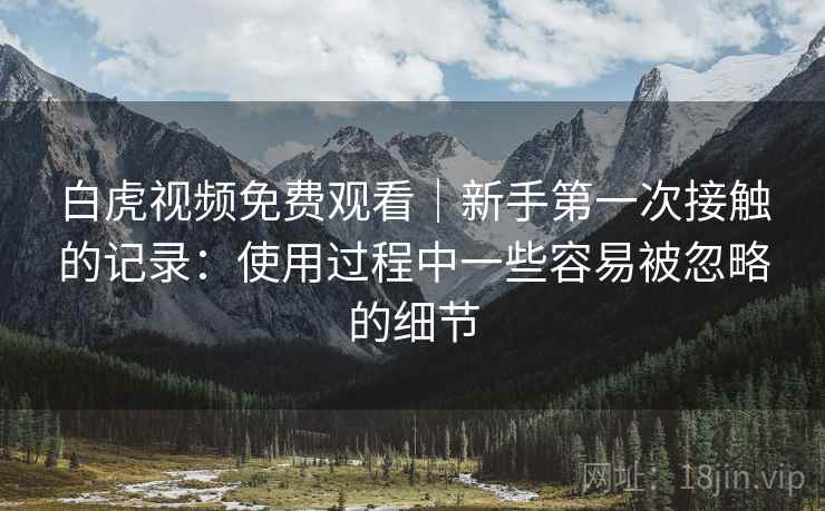 白虎视频免费观看｜新手第一次接触的记录：使用过程中一些容易被忽略的细节  第2张