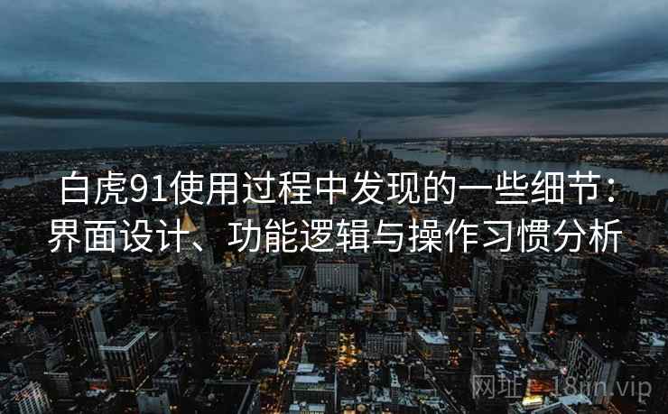 白虎91使用过程中发现的一些细节：界面设计、功能逻辑与操作习惯分析  第2张