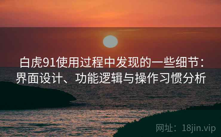 白虎91使用过程中发现的一些细节：界面设计、功能逻辑与操作习惯分析  第1张