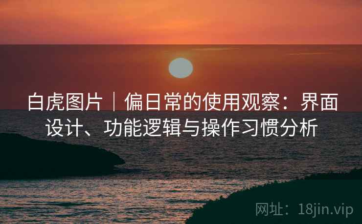 白虎图片｜偏日常的使用观察：界面设计、功能逻辑与操作习惯分析  第2张